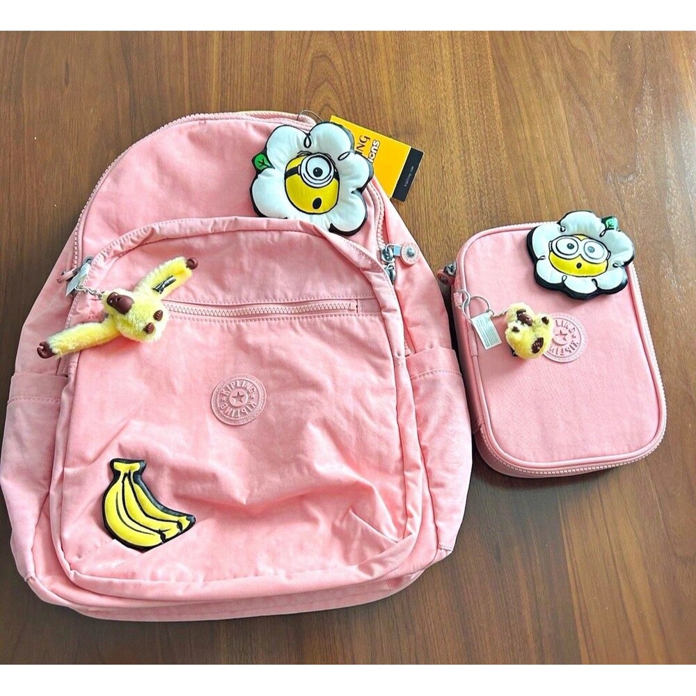 Kipling minions Limited Edition back pack + pencil pouch both new with tag